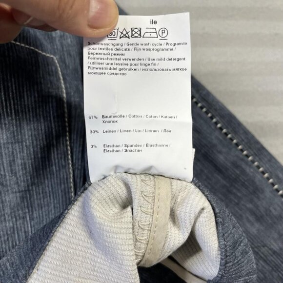 Annette Görtz Pants Womens 38 Straight Leg Denim Linen Stretch Button 32 Inseam - Picture 5 of 11